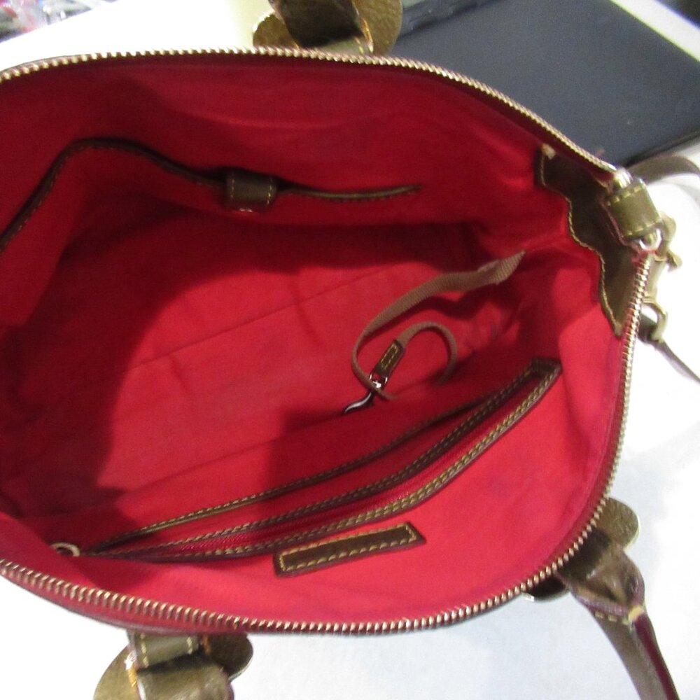 Dooney & Bourke olive green pebble Leather satchel purse handbag - Picture 4 of 12